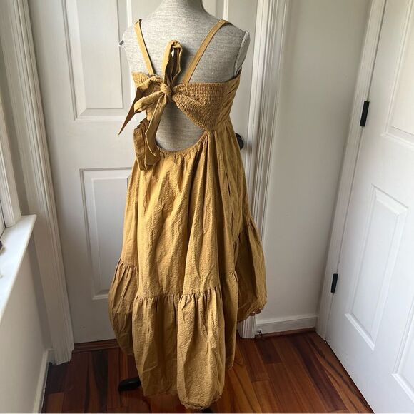 NWT Anthropologie Maeve High-Low Midi Dress Gold Color - Picture 5 of 8